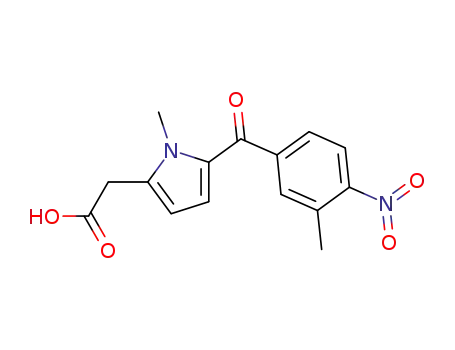 Molecular Structure of 617721-15-0 (1H-Pyrrole-2-acetic acid, 1-methyl-5-(3-methyl-4-nitrobenzoyl)-)