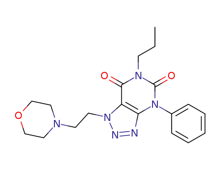 1H-1,2,3-Triazolo(4,5-d)pyrimidine-5,7(4H,6H)-dione, 1-(2-(4-morpholinyl)ethyl)-4-phenyl-6-propyl-