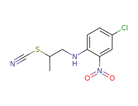 Molecular Structure of 100418-43-7 (4-chloro-2-nitro-N-(2-methyl-2-thiocyanatoethyl)-aniline)