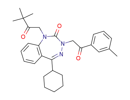 2H-1,3,4-Benzotriazepin-2-one,
5-cyclohexyl-1-(3,3-dimethyl-2-oxobutyl)-1,3-dihydro-3-[2-(3-methylphen
yl)-2-oxoethyl]-