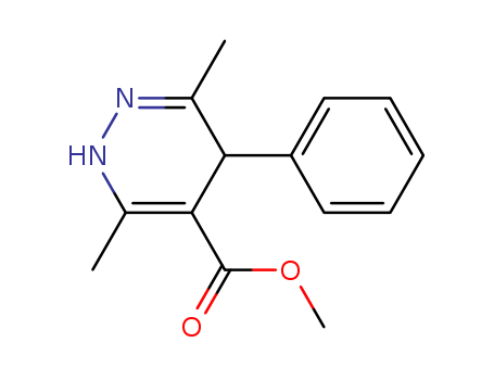 Molecular Structure of 112283-75-7 (4-Pyridazinecarboxylic acid, 2,5-dihydro-3,6-dimethyl-5-phenyl-, methyl
ester)