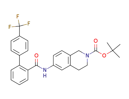 Molecular Structure of 186390-66-9 (6-[(4'-Trifluoromethyl-biphenyl-2-carbonyl)-amino]-3,4-dihydro-1H-isoquinoline-2-carboxylic acid tert-butyl ester)