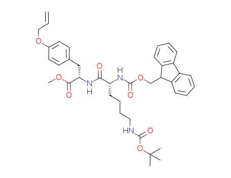 Molecular Structure of 900521-32-6 (methyl (2S,5R)-2-(4-allyloxybenzyl)-3-aza-9-(tert-butoxycarbonylamino)-5-(9H-9-fluorenylmethyloxycarbonylamino)-4-oxononanoate)