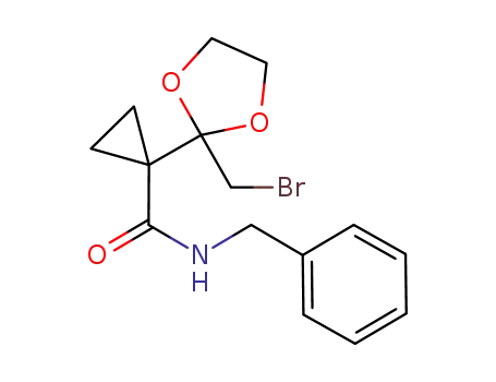 Molecular Structure of 147011-41-4 (1-[2-(Bromomethyl)-1,3-dioxolan-2-yl]-N-(phenylmethyl)cyclopropanecarboxamide)