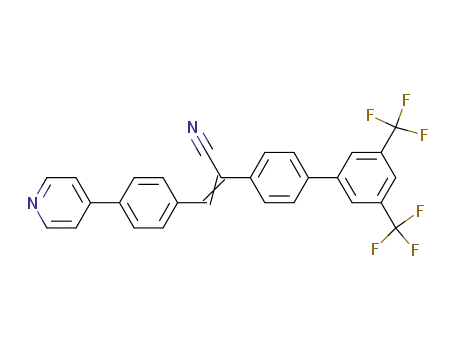 Molecular Structure of 1121775-79-8 (2-(3',5'-bis-trifluoromethyl-biphenyl-4-yl)-3-(4-pyridin-4-yl-phenyl)-acrylonitrile)