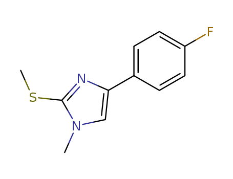 Molecular Structure of 115889-90-2 (1H-Imidazole, 4-(4-fluorophenyl)-1-methyl-2-(methylthio)-)