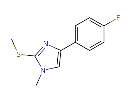 Molecular Structure of 115889-90-2 (1H-Imidazole, 4-(4-fluorophenyl)-1-methyl-2-(methylthio)-)