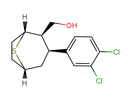 Molecular Structure of 1020108-12-6 ((1R,2R,3S,5S)-3-(3,4-dichlorophenyl)-2-hydroxymethyl-8-thiabicyclo[3.2.1]octane)
