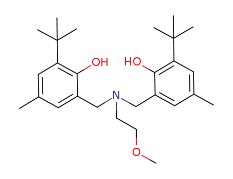 Molecular Structure of 1033002-95-7 (2-methoxyethylamino-N,N-bis(2-methylene-4-methyl-6-tert-butylphenol))