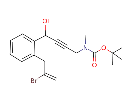 Molecular Structure of 929903-75-3 (tert-butyl {4-[2-(2-bromoprop-2-en-1-yl)phenyl]-4-hydroxybut-2-yn-1-yl}methylcarbamate)