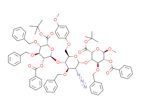 methyl (tert-butyl 2-O-benzoyl-3,4-di-O-benzyl-α-L-idopyranosyluronate)-(1->4)-[2-azido-3-O-benzyl-2-deoxy-6-O-(4-methoxyphenyl)-α-D-glucopyranosyl]-(1->4)-(tert-butyl 2-O-benzoyl-3-O-benzyl-α-L-idopyranosideuronate)