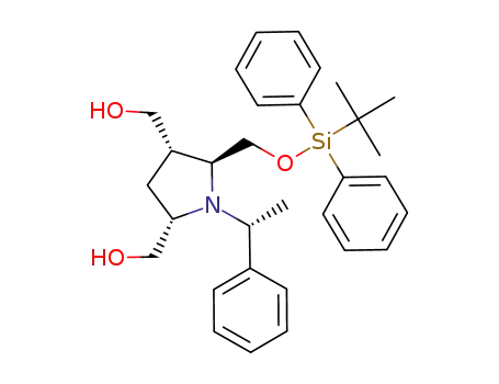 (+)-(2S,3S,5S)-2-[(tert-butyldiphenylsiloxy)methyl]-3,5-bis(hydroxymethyl)-1-[(1R)-1-phenylethyl]pyrrolidine