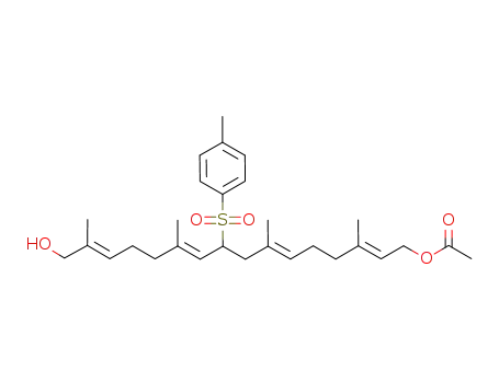 (2E,6E,10E,14E)-16-hydroxy-3,7,11,15-tetramethyl-9-(toluene-4-sulfonyl)hexadeca-2,6,10,14-tetraenyl acetate