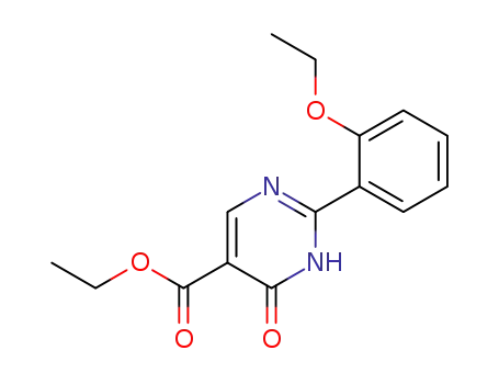 Molecular Structure of 63874-50-0 (5-Pyrimidinecarboxylic acid, 2-(2-ethoxyphenyl)-1,4-dihydro-4-oxo-,
ethyl ester)