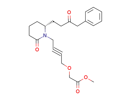 Acetic acid,
[[4-[(6R)-2-oxo-6-(3-oxo-4-phenylbutyl)-1-piperidinyl]-2-butynyl]oxy]-,
methyl ester