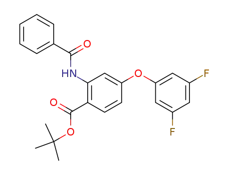 Molecular Structure of 890315-15-8 (Benzoic acid, 2-(benzoylamino)-4-(3,5-difluorophenoxy)-,
1,1-dimethylethyl ester)
