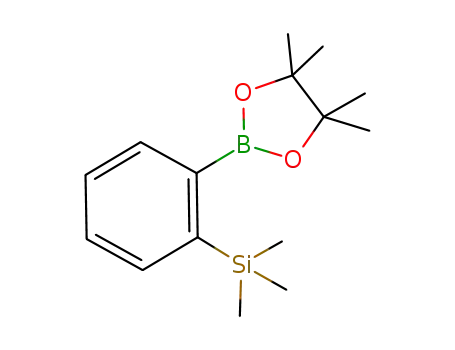 Molecular Structure of 910875-07-9 (trimethyl(2-(4,4,5,5-tetramethyl-1,3,2-dioxaborolan-2-yl)phenyl)silane)