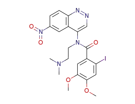 Molecular Structure of 658710-32-8 (Benzamide,
N-[2-(dimethylamino)ethyl]-2-iodo-4,5-dimethoxy-N-(6-nitro-4-cinnolinyl)
-)