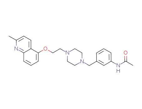 Molecular Structure of 586412-27-3 (Acetamide,
N-[3-[[4-[2-[(2-methyl-5-quinolinyl)oxy]ethyl]-1-piperazinyl]methyl]phenyl]-)
