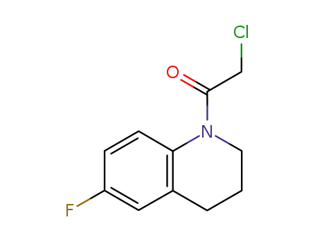 Molecular Structure of 125579-10-4 (Quinoline, 1-(chloroacetyl)-6-fluoro-1,2,3,4-tetrahydro-)
