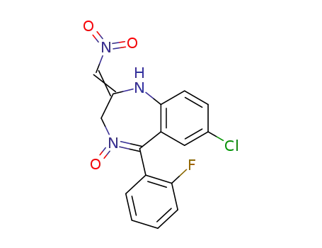 Molecular Structure of 60656-76-0 (7-CHLORO-1,3DIHYDRO-5-FLUOROPHENYL-2-NITRO-METHYLENE-2H-1,4-BENZODIAZEPINE-4-OXIDE)