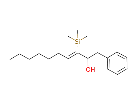 Molecular Structure of 919285-02-2 (Benzeneethanol, a-[(1Z)-1-(trimethylsilyl)-1-octen-1-yl]-)
