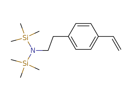 Molecular Structure of 124885-97-8 (Silanamine,
N-[2-(4-ethenylphenyl)ethyl]-1,1,1-trimethyl-N-(trimethylsilyl)-)