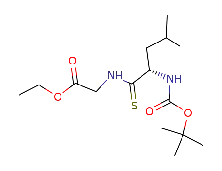 Molecular Structure of 89226-20-0 (Glycine, N-[N-[(1,1-dimethylethoxy)carbonyl]thio-L-leucyl]-, ethyl ester)