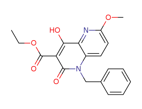 Molecular Structure of 948915-54-6 (Ethyl 4-hydroxy-6-(methyloxy)-2-oxo-1-(phenylmethyl)-1,2-dihydro-1,5-naphthyridine-3-carboxylate)