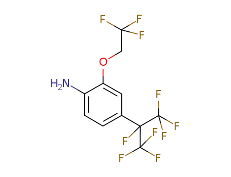 Molecular Structure of 917514-08-0 (Benzenamine,
4-[1,2,2,2-tetrafluoro-1-(trifluoromethyl)ethyl]-2-(2,2,2-trifluoroethoxy)-)