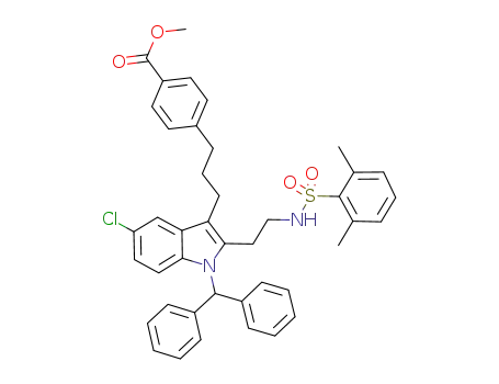 methyl 4-{3-[1-benzhydryl-5-chloro-2-(2-{[(2,6-dimethylphenyl)sulfonyl]amino}ethyl)-1H-indol-3-yl]propyl}benzoate