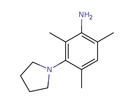 Molecular Structure of 250651-02-6 (Benzenamine, 2,4,6-trimethyl-3-(1-pyrrolidinyl)-)