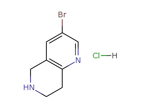 Molecular Structure of 1159010-96-4 (3-BroMo-5,6,7,8-tetrahydro-[1,6]naphthyridine hydrochloride)