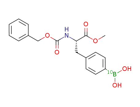 Molecular Structure of 1043926-52-8 (N<sup>α</sup>-benzyloxycarbonyl-p-(10B)borono-L-phenylalanine methyl ester)