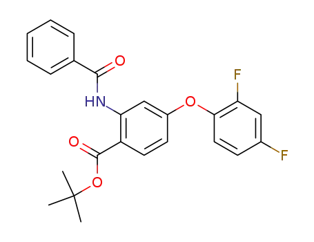 Molecular Structure of 890316-65-1 (Benzoic acid, 2-(benzoylamino)-4-(2,4-difluorophenoxy)-,
1,1-dimethylethyl ester)