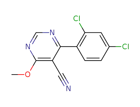 Molecular Structure of 425407-33-6 (4-(2,4-dichlorophenyl)-5-cyano-6-methoxypyrimidine)
