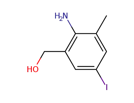 Molecular Structure of 108857-25-6 (2-Amino-5-iodo-3-methylbenzenemethanol)