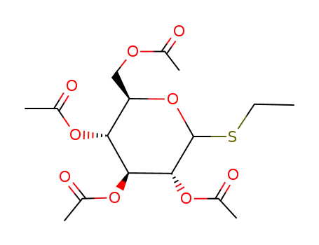 Molecular Structure of 32934-24-0 (ethyl 2,3,4,6-tetra-O-acetyl-1-thio-α,β-D-glucopyranoside)