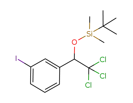 Molecular Structure of 1027382-22-4 (tert-butyldimethyl[2,2,2-trichloro-1-(3-iodophenyl)ethoxy]silane)