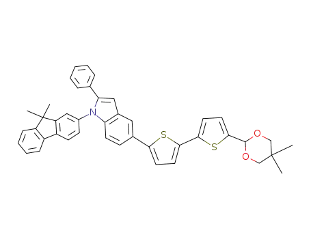 Molecular Structure of 1086450-16-9 (5-(5-(5-(5,5-dimethyl-1,3-dioxan-2-yl)thiophen-2-yl)thiophen-2-yl)-1-(9,9-dimethylfluoren-2-yl)-2-phenylindole)