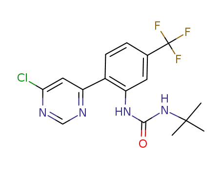 1-tert-butyl-3-(2-(6-chloropyrimidin-4-yl)-5-(trifluoromethyl)phenyl)urea