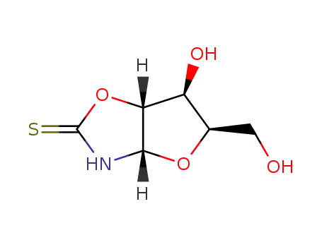 Molecular Structure of 2810-85-7 (Furo[2,3-d]oxazole-2(3H)-thione,
tetrahydro-6-hydroxy-5-(hydroxymethyl)-)