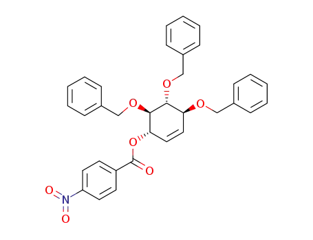 Molecular Structure of 1092498-81-1 ((1S,4S,5R,6R)-4,5,6-tris(benzyloxy)cyclohex-2-enyl 4-nitrobenzoate)