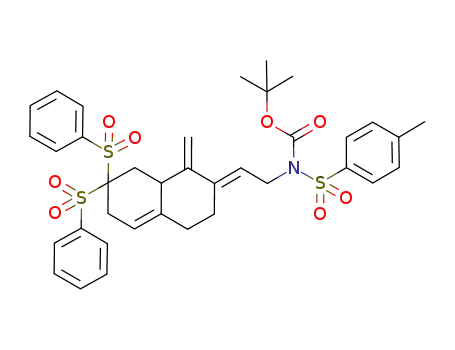 7-methylene-8-(2'-N-tert-butoxycarbonyl-N-tosylamidoeth-1'(E)-ylidene)-4,4-bis(phenylsulfonyl)bicyclo[4.4.0]decene