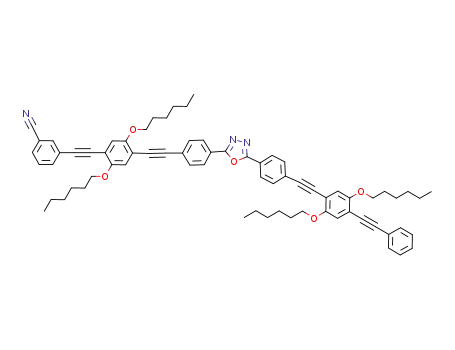 2-[4-({4-[2-(3-cyanophenyl)ethynyl]-2,5-bis(hexyloxy)phenyl}ethynyl)phenyl]-5-(4-{2-[4-(2-phenylethynyl)-2,5-bis(hexyloxy)phenyl]ethynyl}phenyl)-1,3,4-oxadiazole