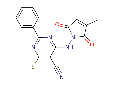 4-(3-Methyl-2,5-dioxo-2,5-dihydro-1H-pyrrol-1-ylamino)-6-(methylthio)-2-phenylpyrimidine-5-carbonitrile