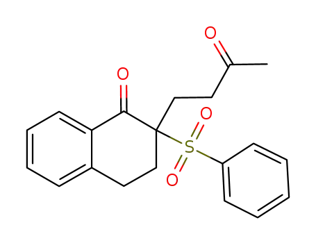 Molecular Structure of 1191924-78-3 (2-(3-oxobutyl)-2-(phenylsulfonyl)-3,4-dihydronaphthalen-1(2H)-one)