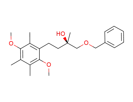 Molecular Structure of 1132810-77-5 ((R)-1-benzyloxy-4-(2,5-dimethoxy-3,4,6-trimethylphenyl)-2-methyl-butan-2-ol)