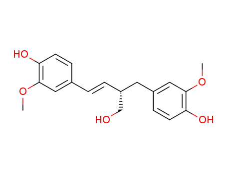 Molecular Structure of 163634-08-0 (Benzenepropanol,4-hydroxy-b-[(1E)-2-(4-hydroxy-3-methoxyphenyl)ethenyl]-3-methoxy-,(bS)-)