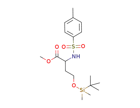 Molecular Structure of 1080023-99-9 (O-tert-butyldimethylsilyl-N-(p-toluenesulfonyl)homoserine methyl ester)